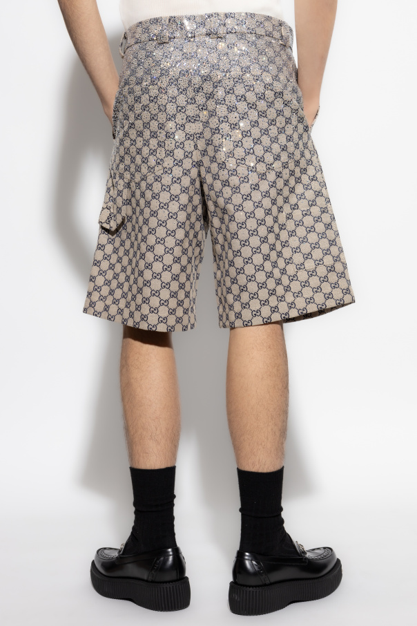 GUCCI｜SHORTS (814743 ZAQKJ 2031) GG satin shorts in copper | GUCCI® US